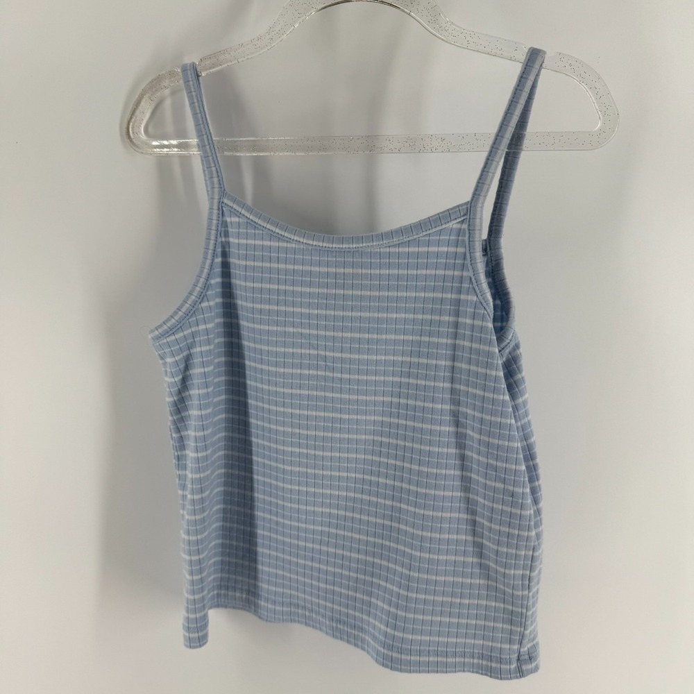 Old Navy Cami Top Girls Medium (8) Blue White Striped Round Neck Spaghetti Strap